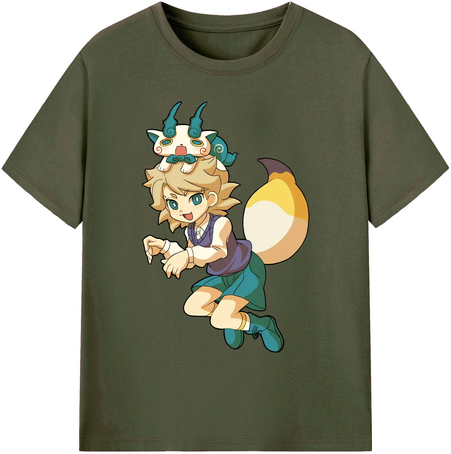 （画像用） 妖怪ウォッチ Yo-kai Watch 綿100％ メンズ半袖Tシャツ｜肌触りやわらか＆通気性
